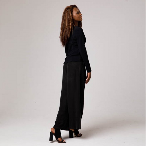 Брюки MALLONI Брюки-палаццо черного цвета фото 4